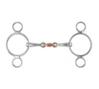 Shires Two Ring Copper Lozenge Gag - Steel - 5.5