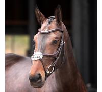 Shires Velociti Lusso Elite Grackle Bridle - Black or Havana Extra Full Black