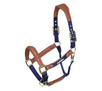 Shires Velociti Lusso Padded Leather Headcollar Full Navy Blue