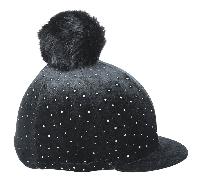Shires Velvet Sparkle Hat Cover - Black - Size: Large