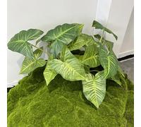 Shirfloral 2Pcs Artificial Taro Plants Fake Elephant Ear Plant for Farmhouse Indoor Balcony Bathroom Rustic Green Room Outdoor Garden Window Planter Decor (Taro)