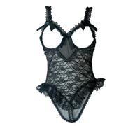 Shirley of Hollywood Number X2497 Open Cup Teddy, 2X-Large, Black