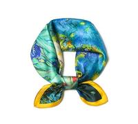 SHIROUYU 100% Mulberry Silk Scarf 21 "x 21" Square - Neck Scarf - Women Men Small Square Pocket Scarf - With Gift Packed, Green Color, 53 * 53CM