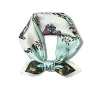 SHIROUYU 100% Mulberry Silk Scarf 21 "x 21" Square - Neck Scarf - Women Men Small Square Pocket Scarf - With Gift Packed, Green-4, 65 * 65CM