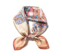 SHIROUYU 100% Mulberry Silk Scarf 21 "x 21" Square - Neck Scarf - Women Men Small Square Pocket Scarf - With Gift Packed, Pollen Color, 53 * 53CM