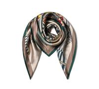 SHIROUYU 100% Pure Mulberry Silk Scarf 35" Large Square Lightweight Headscarf -Women’s Hair Wraps The shawl-With Gift Packed, Khaki-2, 88 * 88CM