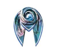 SHIROUYU 100% Pure Mulberry Silk Scarf 35" Large Square Lightweight Headscarf -Women’s Hair Wraps The shawl-With Gift Packed, Blue-lotus, Large