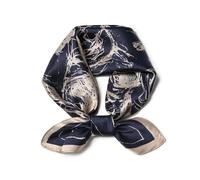 SHIROUYU 100% Real Mulberry Silk Scarf -21'' x 21''- Lightweight Neckerchief -Women Men Small Square Digital Printed Scarves, Jet Black, 53 * 53CM