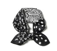 SHIROUYU 100% Real Mulberry Silk Scarf -21'' x 21''- Lightweight Neckerchief -Women Men Small Square Digital Printed Scarves, White Dots, 65 * 65CM