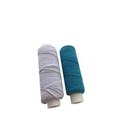 Shirring Shearing Elastic Thread, 20 Meter Each Colour Per Spool, Pack of 2 X 20m Spools, Sewing, Haberdashery, Craft, Smocking, Gathering, (White & Turquoise), 30 Colours Available