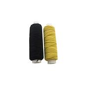 Shirring Shearing Elastic Thread, 20 Meter Each Colour Per Spool, Pack of 2 X 20m Spools, Sewing, Haberdashery, Craft, Smocking, Gathering, (Black & Yellow), 30 Colours Available
