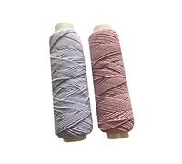 Shirring Shearing Elastic Thread, 20 Meter Each Colour Per Spool, Pack of 2 X 20m Spools, Sewing, Haberdashery, Craft, Smocking, Gathering, (White & Pink), 30 Colours Available