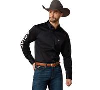 Ariat Men's Team Logo Twill Fitted Shirt, Black/White, XL