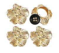 Shirt Button Cover for Women - 4 Pieces Accessories, Zinc Alloy Decorative With Elegant Design | Blouse Dress Enhancement Daily Business Date Wedding Use, se beskrivning, Zinc, No Gemstone