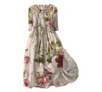 Shirt Dress Women's Summer Large Sizes: Shirt Dress Women's Cotton Blouse Dress Button Sheath Dress Retro Summer Dress Airy Maxi Dress Lacing Muslin Dress Loose Party Dress / Shirt Blouse Dress, Rose