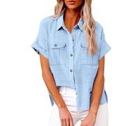 Shirt Dressy for Women Daily Women's Work Blouses Your Stuff UK of The (Blue,M)