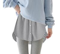 Shirt Extender for Women UK One Pieces Adjustable Layering Fake Top Plus Size Mini Skirt Half-Length Lower Sweep Shirt Skirt Versatile False Hem Sweatshirt Within The Hem Short Skirt Sale