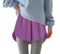 Shirt Extender for Women UK One Pieces Adjustable Layering Fake Top Plus Size Mini Skirt Half-Length Lower Sweep Shirt Skirt Versatile False Hem Sweatshirt Within The Hem Short Skirt Sale