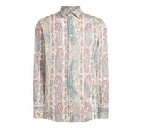 Shirt in Cotton Muslin with Paisley Foliage Motif XL