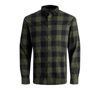 JACK & JONES Mens Jjegingham Twill L/S Noos Shirt, Dusty Olive, M UK