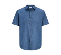 Jack & Jones Summer Linen Short Sleeve Shirt Blue S Men