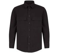 Shirt Jacket Cotton Drill KHAKI BLACK OR NAVY BLUE Overshirt by Front Row