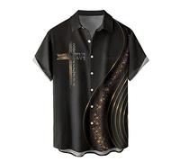 Shirt Men's Beach Linen Shirt Slim Fit Men's Collarless Shirt Lightweight Button Down Short Sleeve Beach Shirt Bowling Shirt for Men Hawaiian Short Sleeve Button Down Shirts JANUK40430HOT1476