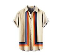 Shirt Men's Short Sleeve Hawaiian Shirt Summer Shirt Lightweight 2024 Casual Shirt Slim Fit Non-Iron Button Down Casual Beach Shirt Elegant Holiday Shirt Funny Hawaiian Shirt Men's Party Shirt, Beige