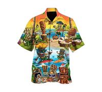 Shirt Men's Short Sleeve Hawaiian Shirt Summer Shirt Slim Fit Casual Shirt Lightweight Button Down Casual Beach Shirt Holiday Shirt Funny Funky Hawaiian Shirt Wrinkle Free Party Shirt, yellow, L