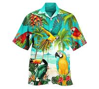 Shirt Men's Short Sleeve Hawaiian Shirt Summer Shirt Slim Fit Lightweight 2024 Casual Shirt Non-Iron Casual Beach Shirt Outdoor Elegant Holiday Shirt Hawaiian Shirt Men Leisure Party Shirt, B mint