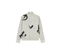 Shirt Olaf Hussein Brushtroke Logo Stripe Blanc S
