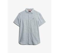 Superdry Emb Vacation Linen Short Sleeve Shirt Grey S Men