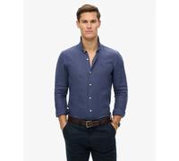 Superdry Sd Embroidered Vacation Linen Long Sleeve Shirt Blue XL Men