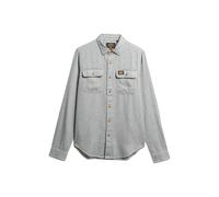Superdry Flannel Workwear Long Sleeve Shirt Grey XL Men