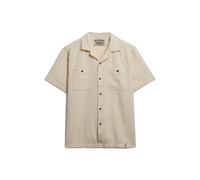 Superdry Merchant Textured Short Sleeve Shirt Beige M Men