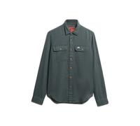 Superdry Flannel Workwear Long Sleeve Shirt Green,Grey M Men