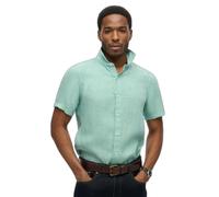 Superdry Sd Embroidered Vacation Linen Short Sleeve Shirt Green S Men