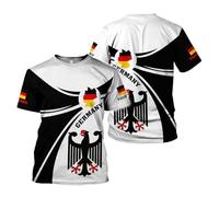 Shirt Tops 3D German Germany Flag National Pride Athletic Men's T Shirts Soft Men's Tee Top for Football Gym Running XL