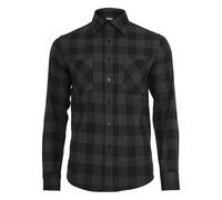 Urban Classics - Men's Checked Flannel Shirt - Button-Down Longsleeve Regular Fit - Black/Charcoal M