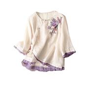 Shirt Vintage Summer Chinese Style Tang Suit Female Hanfu Female Style Chinese Traditional Costume Qipao Chinese Top