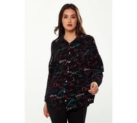 Shirt with Multicolour Signature Pattern in Black Liquorish Black S