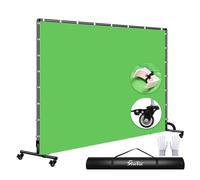 Shirtal 7x10ft Green Screen Backdrop with Stand,Movable Backdrop Stand with Wheels Greenscreen Background for Streaming,Studio Video Recording,Zoom Meeting,Party