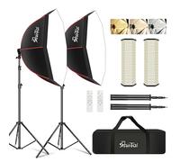 Shirtal Softbox 37 Inch Octangular Softbox Lighting Kit with 110W, 2700-6500K, 11000Lux Dimmable LED Prismatic Lamp and Remote Control, Studio Soft Box Lights