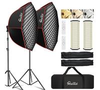 Shirtal Softbox Photography Lighting Kit,37" Octange Softbox Lighting Kit with Honeycomb Grid 110W 2700K-6500K 11000Lux Dimmable LED Prismatic Lamp and Remote Control, Lighting for Video Recording