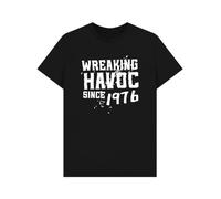 Shirtbox 50th Birthday T-Shirt Wreaking Havoc Since 1976 Black