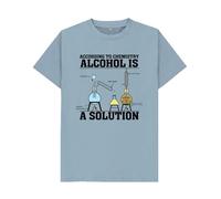 Shirtbox Alcohol is A Solution Funny Chemistry Pun T-Shirt Stone Blue