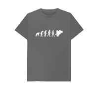 Shirtbox Biker Evolution Wheelie Motorbike Graphic T-Shirt Slate Grey