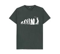 Shirtbox Evolution of Golf Funny Golfer Graphic T-Shirt Dark Grey