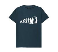 Shirtbox Evolution of Golf Funny Golfer Graphic T-Shirt Denim Blue