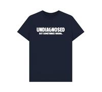 Shirtbox Funny T-Shirt Undiagnosed But Something’s Wrong Graphic Tee,Funny Sarcastic T-Shirt - Undiagnosed But Something’s Wrong Graphic Tee - Novelty Mental Health Chaos Humor Gift Navy Blue